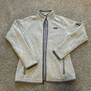 Patagonia Ribbed Grey Zip Fleece Jacket